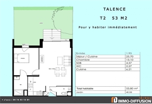 t2 à la vente -   33400  TALENCE, surface 54 m2 vente t2 - UBI439801262